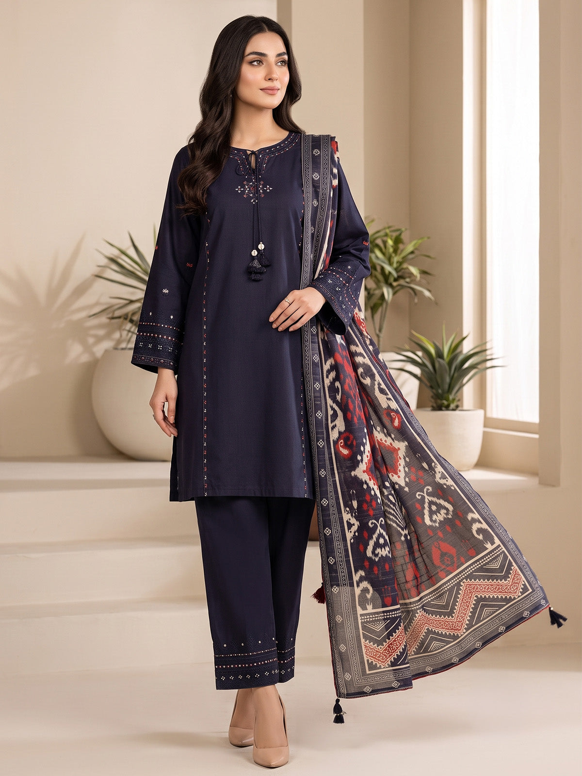 Sadabahar- Eclairs | Elegant Embroidery | Palazzo | 3 Ps-  Ready to Wear | Product Code : NF205